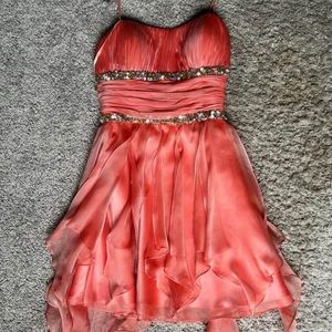 Peach homecoming dress